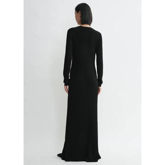 TOTEME Cable Knit Maxi Dress in Black XXS - Picture 4 of 4